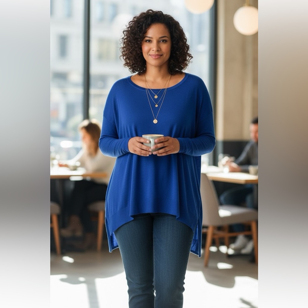 Zara Royal Blue Knit Top
